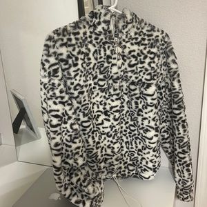 Fluffy Cheetah Print Quarter Zip